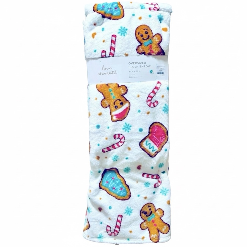 🎄🎀 Gingerbread Christmas Throw Blanket